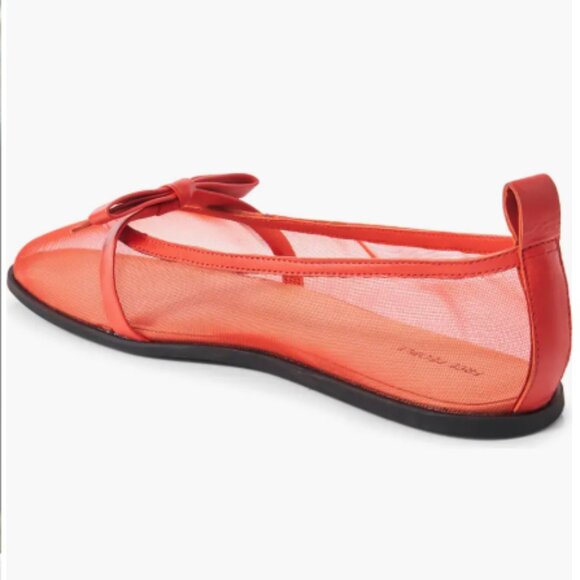 NEW FREE PEOPLE mesh mania bow flat shoes in red 255 3S7 - Picture 6 of 9